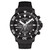 Men's Swiss Chronograph SeaStar Black Rubber Strap Diver Watch 45.5mm