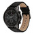 Men's Multifunction Black Leather Strap Watch 46mm