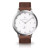 L1 Standard White Dial Silver Case Leather Watch 42mm
