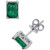 Emerald Stud Earrings (2 ct. t.w.) in Sterling Silver (Also in Sapphire)