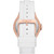 Women's Lennox Three-Hand White Silicone Band Watch 43mm