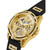 Women's Gold-Tone Glitz Black Silicone Multi-Function Watch 40mm