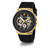 Men's Gold-Tone Black Silicone Strap, Multi-Function Watch, 44mm