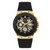 Men's Gold-Tone Black Silicone Strap, Multi-Function Watch, 44mm