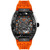 Men's Automatic The $keleton Sport Master Orange Perforated Silicone Strap Watch 44x56mm