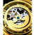Stainless Steel Gold Tone Case on Stainless Steel Link Bracelet, Gold Tone Dial, with Blue Accents