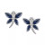 Sapphire (7/8 ct. t.w.) & Diamond (1/20 ct. t.w.) Butterfly Stud Earrings in Sterling Silver (Also in Ruby & Emerald)
