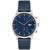 Men's Replay Navy Leather Strap Watch 44mm