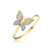 14K Gold Plated Bendable Cubic Zirconia Butterfly Garden Bracelet