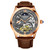 Men's Brown Leather Strap Watch 45mm