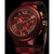 Women's Camille Chronograph Red Coated Stainless Steel Bracelet Watch 43mm