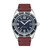 Men's Fleuss Automatic Red Genuine Leather Strap Watch, 43mm