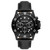 Men's Everest Chronograph Black Leather Strap Watch 45mm