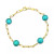 Onyx Bead Paperclip Link Bracelet in 18k Gold-Plated Sterling Silver (Also in Turquoise, Lapis Lazuli, Red Coral, & Rose Quartz)