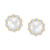 Cultured Freshwater Pearl (5mm) & Lab-Created White Sapphire (3/8 ct. t.w.) Stud Earrings in 14k Gold