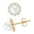 Cultured Freshwater Pearl (5mm) & Lab-Created White Sapphire (3/8 ct. t.w.) Stud Earrings in 14k Gold