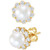 Cultured Freshwater Pearl (5mm) & Lab-Created White Sapphire (3/8 ct. t.w.) Stud Earrings in 14k Gold