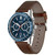 Allure Men's Chronograph Brown Leather Strap Watch 44mm