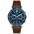 Allure Men's Chronograph Brown Leather Strap Watch 44mm