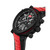 Men's Partenza Collection Chronograph Timepiece Black Silicon with Red Leather Strap Watch, 49mm