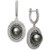 Black Cultured Tahitian Pearl (10mm) & Cubic Zirconia Drop Earrings in Sterling Silver
