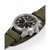 Men's Khaki Field Automatic Chronograph Green Leather Strap Watch 44mm