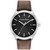 Men's 3H Quartz Brown Leather Strap Watch 43mm