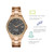 Connected Unisex Rose Gold-Tone Metal Bracelet Smart Watch 45mm
