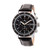 Quartz Maverick Chronograph Silver And Black Genuine Leather Watches 43mm