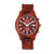 Castillo Wood Bracelet Watch W/Date Red 45Mm
