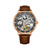 Men's Dark Brown Leather Strap Watch 40mm