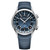Men's Swiss Automatic Freelancer GMT Blue Leather Strap Watch 41mm