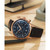 Men's Swiss Automatic Chronograph Multifort Brown Leather Strap Watch 42mm