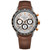 Men's Swiss Automatic Chronograph Freelancer Brown Leather Strap Watch 44mm
