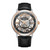 Men's Automatic Black Genuine Leather Strap Watch 43mm