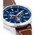 Men's Field Scout Collection Chronograph Brown Genuine Leather Strap Watch, 45mm