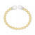 Cultured Freshwater Pearl (9-1/2 x 10-1/2mm) & Cubic Zirconia Beaded Cuff Bracelet