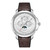 Men's Multifunction Dress Sport Brown Genuine Leather Silicone Watch 42mm