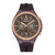 Men's Multi-Function Brown Dark Silicone Strap Watch 43.5mm