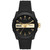 Men's Double Up Black Silicone Strap Watch, 43mm