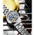 Men's Silver Tone Stainless Steel Bracelet Watch 47mm