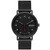 Men's Kuppel Quartz Three Hand Black Stainless Steel Watch, 44mm
