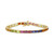 Multi-Gemstone Baguette Link Bracelet in 18k Gold-Plated Sterling Silver