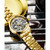 Men's Gold Tone Stainless Steel Bracelet Watch 47mm