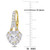 Lab-Created White Sapphire Heart Leverback Hoop Earrings (2-2/5 ct. t.w.) in Yellow-Plated Sterling Silver