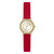 Women's Gold-Tone Glitz Red Silicone Watch 25mm