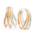 Tri-tone Oval Hoop Earrings in Sterling Silver and 18k Gold-Plated and Rose Gold-Plated Sterling Silver