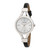 Ladies' Black Thin Strap Silver Case Watch