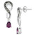Amethyst (1/5 ct. t.w.) Pear-Shape & Marcasite (1/6 ct. t.w.) Twist Drop Earrings in Sterling Silver