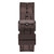 Men's Chocolate Brown Genuine Leather, Silicone Strap, Multi-Function Watch, 46mm